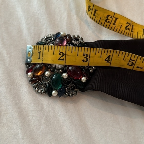 Juliana belt buckle. Vintage Black belt with the stunning buckle. It is metal main image 7
